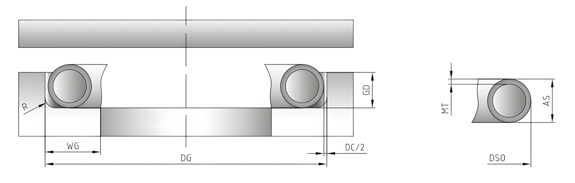 Metal O ring cross section