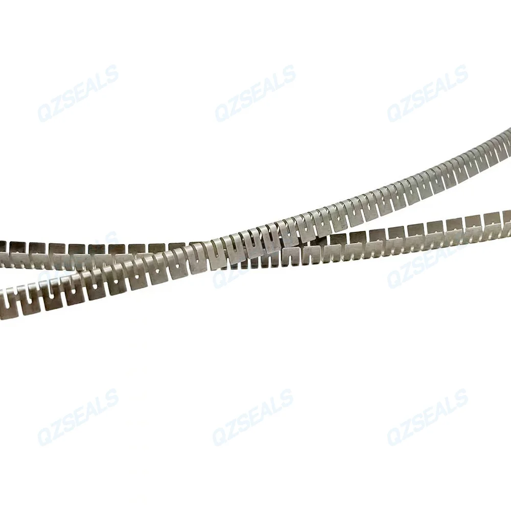 Resorte de cantilever tipo V de resorte de meandro: acero inoxidable SS301 de QZSEALS Resorte de meandro hecho de acero inoxidable SS301 para sellos energizados de resorte