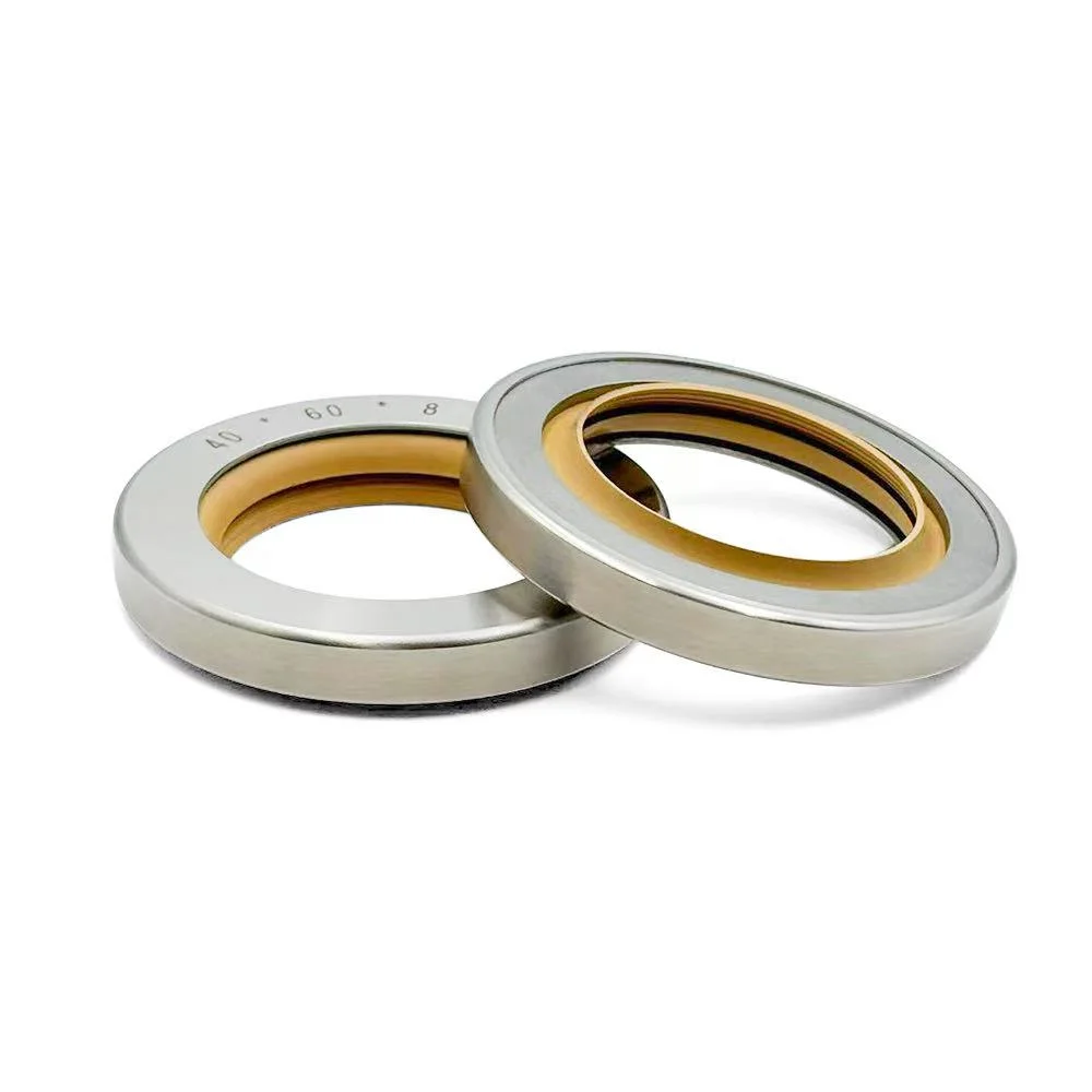 Stainless Steel Double Lip PTFE Oil Seal for Screw Air Compressor Shaft Stainless steel double lips PTFE oil seals for screw air compressor shaft sealing