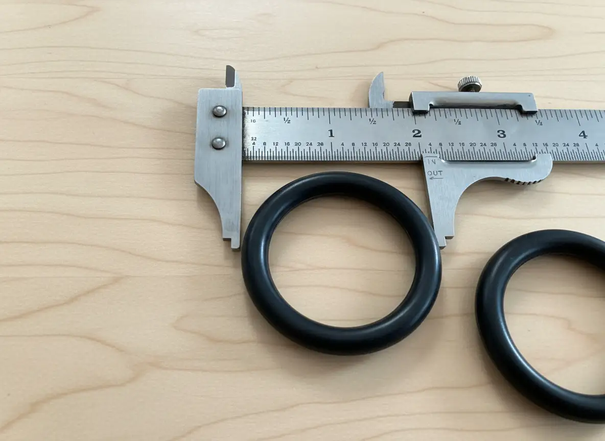 Уплотнительное кольцо на деревянном столе - прецизионная резиновая прокладка для промышленного применения